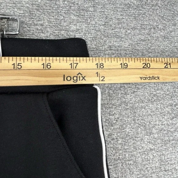 Chicos Pull On Wide Leg Pants Women Size 2R Black White Pinstriped Casual - Picture 5 of 9